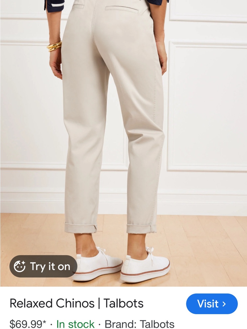 Talbots Relaxed Chino Ankle Pants - Tan - Picture 5 of 5